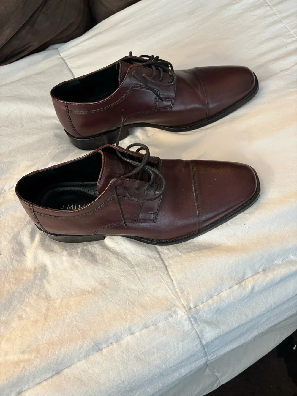J. Murphy Men's Cap-Toe Dress Oxfords in Burgundy